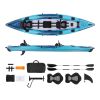 Inflatable Kayak, 2-Person Inflatable Recreational Kayak 700LBS Capacity, Leak & Puncture-Resistant with Padded Seat, PVC Drop-Stitch Floor, 2 Paddle