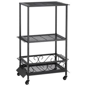 VEVOR Fishing Rod Holder for 10-Rods, Mobile Fishing Pole Rack Cart with Wheels, Fish Gear Equipment Organizer for Garage Home Indoor Use