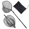 Fishing Net, Foldable Landing Nets with Telescopic Handle, Portable Lightweight and Stronger 6063 Aluminum Fish Gear, Soft Silicone Fish-Friendly Mes