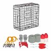 Crab Trap, 2 Packs, 24.4x24.4x11.8 inch Heavy Duty Large Crab Pot Trap for Dungeness, Black PVC Coated Wire Mesh for Stealth, with Gauge, Red/White F