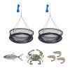 Foldable Fishing Net, Landing Fishing Pier Nets, Portable Drop Net for Pulling up Fish, Durable and Fish-friendly, with Rope and Storage Bag, for Min