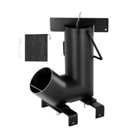 Camping Rocket Stove, Wood Burning Portable Rocket Stove with Carrying Bag for Backpacking, Carbon Steel, Burn Wood, Twigs or Sticks for Outdoor Cook
