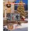 Heated Cat House, Insulated Wooden Cat House for Outdoor Cats, Waterproof Feral Kitty Shelter with Heating Pad, PVC Flap Door & Openable Asphalt Roof