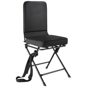 Hunting Chair, 360Â° Silent Swivel, Foldable Lightweight Portable Blind Chair, Heavy-Duty Steel Frame Ground Stool Seat, with Adjustable Shoulder Stra