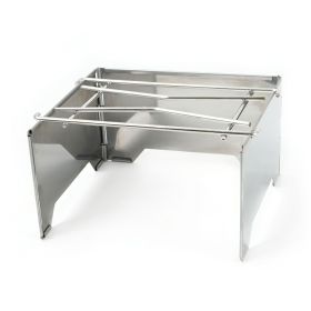 HAWOK Folding Outdoor Stove Stainless Steel with Stainless Steel Grill and Carrying Bag, 8.7"D x 8"W x 4.7"H, Portable Wood Burning Stainless Steel G