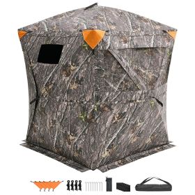 Hunting Blind, 270Â° Ground Blind, 1-2 Person Pop Up Deer Blind for Hunting with Carrying Bag, Portable Resilient Hunting Tent, 3 Horizontal Windows f