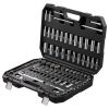 Socket Set, 1/4" and 3/8" Drive Socket and Ratchet Set, 6-Point Socket Opening, 106 Pcs Tool Set SAE and Metric, Deep and Standard Sockets, 5/32-1 in