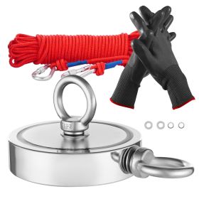 Magnet Fishing Kit, 2000 LBS/907 Kg Double-Sided Pulling Force Strong Magnet Fishing Kit, Rare Earth Neodymium Magnetic Fishing Kit Includes Grapplin
