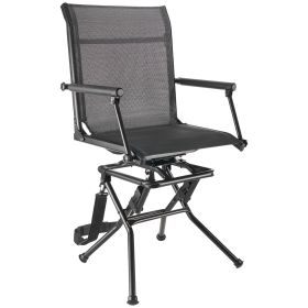 Hunting Chair, 360Â° Silent Swivel, Foldable Lightweight Portable Blind Chair, Heavy-Duty Steel Frame Ground Stool Seat, with Armrest, Adjustable Carr