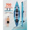 Inflatable Kayak, 2-Person Inflatable Recreational Kayak 700LBS Capacity, Leak & Puncture-Resistant with Padded Seat, PVC Drop-Stitch Floor, 2 Paddle