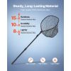 Fishing Net, Foldable Landing Nets with Telescopic Handle, Portable Lightweight and Stronger 6063 Aluminum Fish Gear, Soft Silicone Fish-Friendly Mes