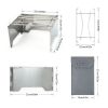 HAWOK Folding Outdoor Stove Stainless Steel with Stainless Steel Grill and Carrying Bag, 8.7"D x 8"W x 4.7"H, Portable Wood Burning Stainless Steel G