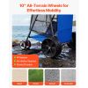 Beach Cart with Large Wheels for Sand, 165 lbs Load Capacity, Heavy Duty Folding Beach Wagon with 10" Solid Wheels, Insulated Cooler Bag, Umbrella Ho