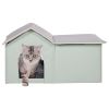 Heated Cat House, Outdoor Kitty Shelter with Adjustable Temperature and Timer, 600D Oxford Cloth Foldable Cat Shelter with Heated Pad for Winter to S