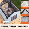 Heated Cat House, Outdoor Kitty Shelter with Timer, 600D Oxford Cloth Foldable Cat Shelter with Heated Pad for Winter to Stay Warm and Cozy, Blue (Sm