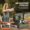 Range Bag for 2 Pistols, Tactical Gun Bag with 2 Built-in Removable Pistol Bags & 6 Detachable Magazines, Gun Range Bag for Outdoor Hunting Shooting,