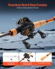 Rod and Fishing Reel Combo, IM7 Carbon Fiber Baitcasting Rod and Reel Combo, Bass Fishing Pole with 6+1 BB System, 7.0:1 Gear Ratio, Cork Handle, Sta