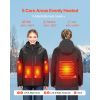 Heated Jacket for Women with 7.4V Battery, Soft Shell Electric Heating Coat, Windproof Waterproof Lightweight Outerwear with 5 Heating Zones & 3 Heat