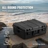 Weatherproof Hard Case, Heavy Duty Protective Dry Box Case with Pre-cut Foam, and Retractable Pull Handles for Travel, Hunting, Military, Tactical, I
